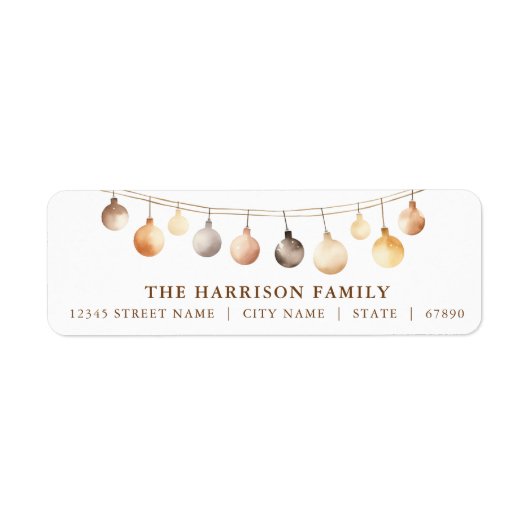 Kerst Ornament Garland Retour Adreslabels Etiket (Voorkant)