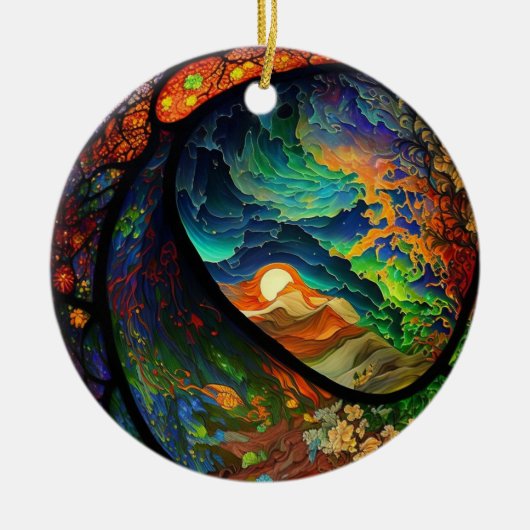 Kerst ornament gestileerde milieu scene (Voorkant)