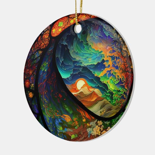 Kerst ornament gestileerde milieu scene (Links)