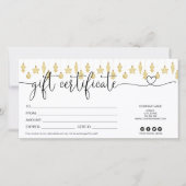 Kerst Ornament Gift Kaart Certificaat Goud (Voorkant)