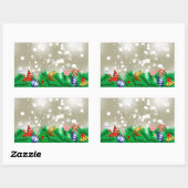 Kerst Ornament Glitter Rechthoekige Sticker (Vel)