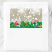 Kerst Ornament Glitter Rechthoekige Sticker (Tas)