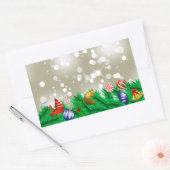 Kerst Ornament Glitter Rechthoekige Sticker (Envelop)