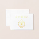 Kerst Ornament Gouden Folie Vakantie Kaart (Voorkant met envelop)