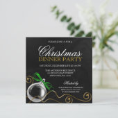 Kerst-ornament Green Bow Dinner Party Kaart (Staand voorkant)