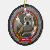 Kerst Ornament Huisdier Foto Leer Rood Goud (Links)