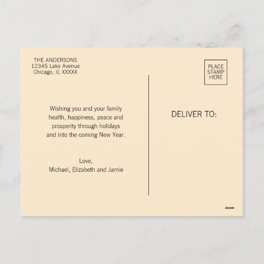 Kerst Ornament Joy Feestdagenkaart (Achterkant)