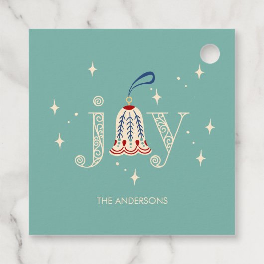 Kerst Ornament Joy Holiday Bedankjes Labels (Achterkant)
