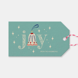 Kerst Ornament Joy Holiday Cadeaulabel