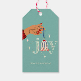 Kerst Ornament Joy Holiday Cadeaulabel