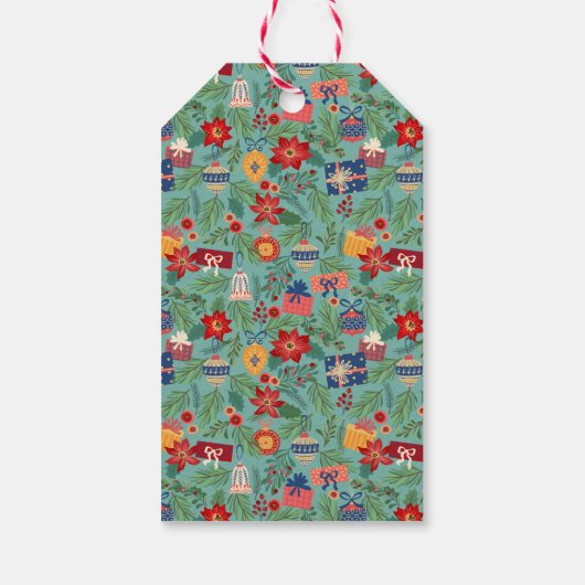 Kerst Ornament Joy Holiday Cadeaulabel (Achterkant)