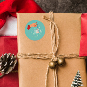 Kerst Ornament Joy Holiday Ronde Sticker