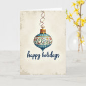 Kerst Ornament Kaart (Gele Bloem)