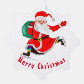 Kerst Ornament Kaart Santa met Cadeaus (Voorkant)