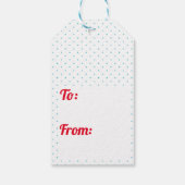 Kerst Ornament Kitten Blauw Polka Dot Cartoon Cadeaulabel (Achterkant)