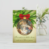 Kerst Ornament Kribbe Jezus Geboorte Feestdagenkaart (Staand voorkant)