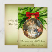 Kerst Ornament Kribbe Jezus Geboorte Feestdagenkaart (Voorkant / Achterkant)