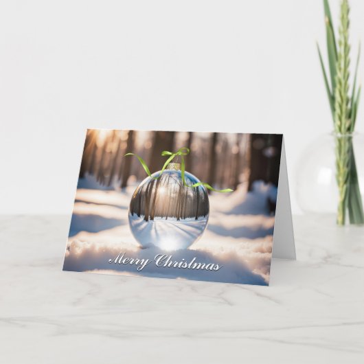 Kerst Ornament Lens Bal Feestdagen Kaart (Voorkant)