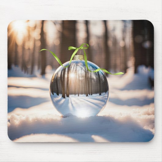 Kerst Ornament Lens Bal Muismat (Voorkant)