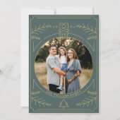 Kerst ornament lijn art foto kaart (Voorkant)