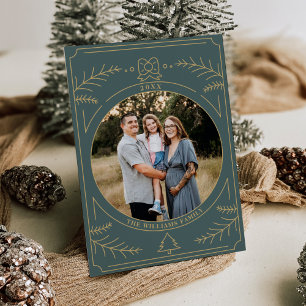 Kerst ornament lijn art foto kaart