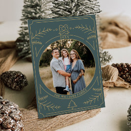 Kerst ornament lijn art foto kaart