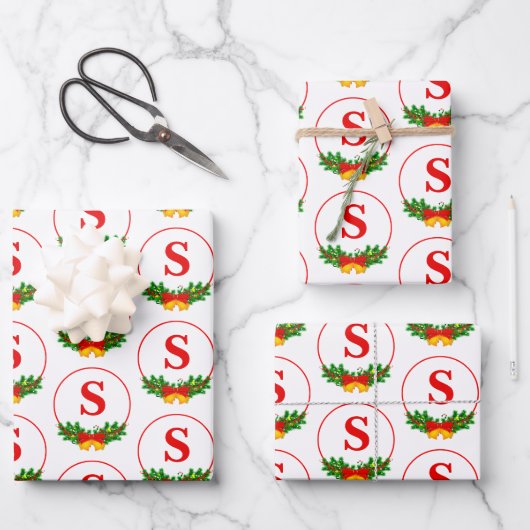 Kerst ornament lijst inpakpapier vel (Voorkant)