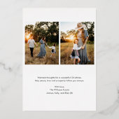 Kerst Ornament Line Art Terracotta Foto Folie Feestdagenkaart (Achterkant)