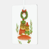 Kerst ornament met eekhoornmoeder en -kind in fant (Voorkant links)