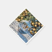 Kerst ornament met een winter bos scène servet (Hoek)