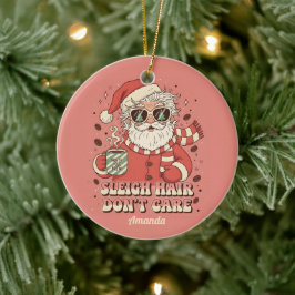 Kerst Ornament met Grappige Santa en Wanordelijke 