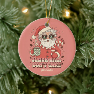 Kerst Ornament met Grappige Santa en Wanordelijke