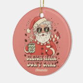 Kerst Ornament met Grappige Santa en Wanordelijke (Links)