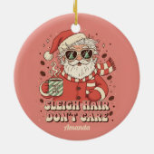 Kerst Ornament met Grappige Santa en Wanordelijke (Achterkant)
