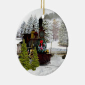 Kerst Ornament met Oude Treinlocomotief (Rechts)