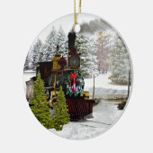 Kerst Ornament met Oude Treinlocomotief (Links)