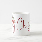 Kerst ornament met rode strik en spar takken koffiemok (Center)