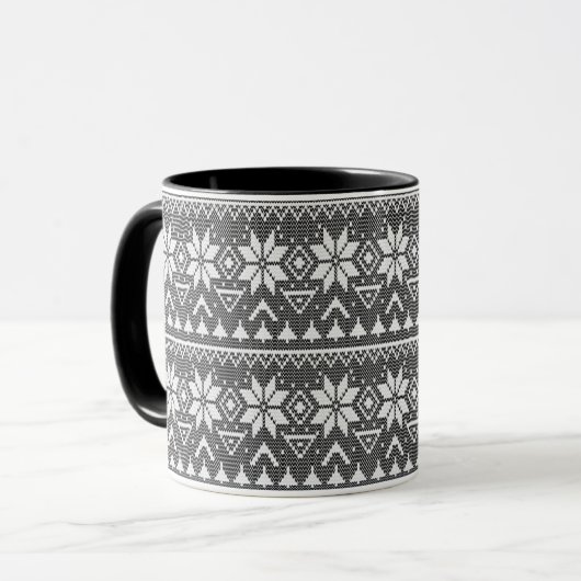 Kerst ornament noords winter Scandinavisch Noors Mok (Voorkant links)