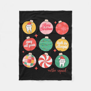 Kerst Ornament Orthodontische Ortho Squad Tanden B Fleece Deken