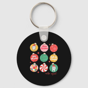Kerst Ornament Orthodontische Ortho Squad Tanden B Sleutelhanger