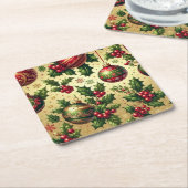 Kerst Ornament Papier Onderzetter (Schuin)