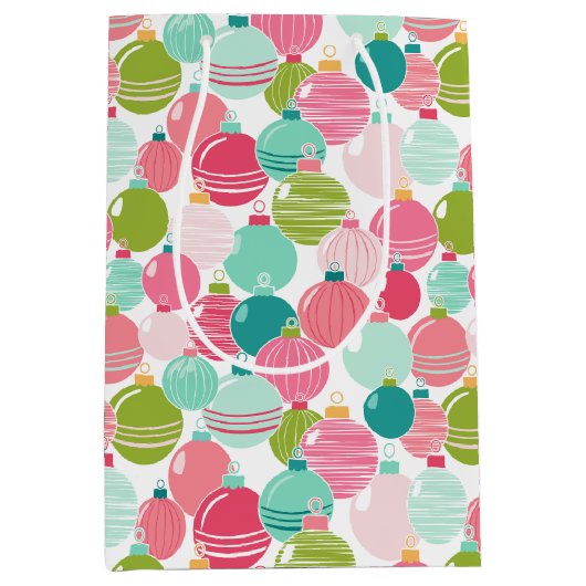 Kerst Ornament Patroon Gift Bag Medium Cadeauzakje (Voorkant)