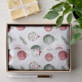 Kerst ornament patroon rustieke waterverf vibe tissuepapier (Geschenk)