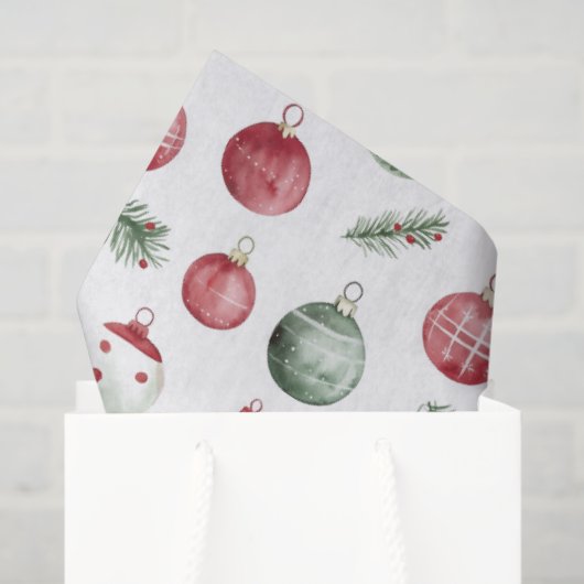 Kerst ornament patroon rustieke waterverf vibe tissuepapier (Cadeauzakje)