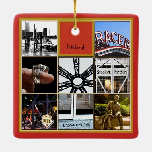 Kerst Ornament -Pittsburgh Collage- 2 zijdig (Achterkant)