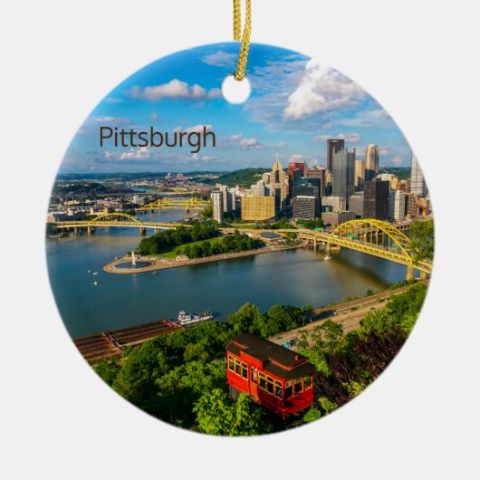 Kerst Ornament-Pittsburgh DAG/NACHT Keramisch Ornament (Voorkant)