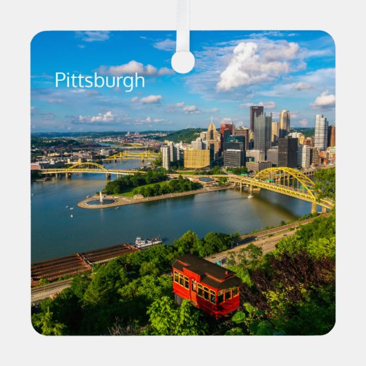 Kerst Ornament-Pittsburgh DAG/NACHT Metalen Ornament (Voorkant)