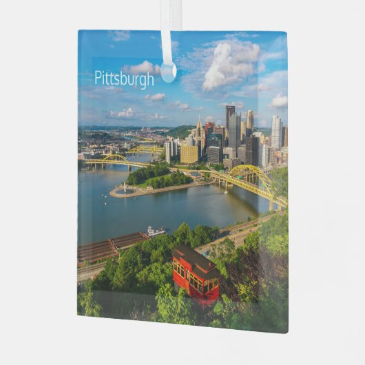 Kerst Ornament-Pittsburgh & Incline Glas Ornament (Voorkant links)