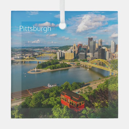 Kerst Ornament-Pittsburgh & Incline Glas Ornament (Voorkant)
