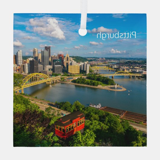 Kerst Ornament-Pittsburgh & Incline Glas Ornament (Achterkant)